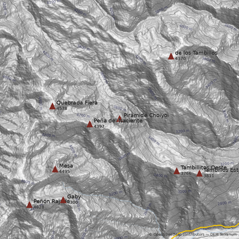 Mapa Cerro Pirámide Choiyoi