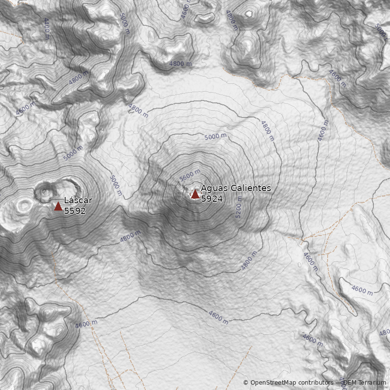 Mapa Volcán Aguas Calientes