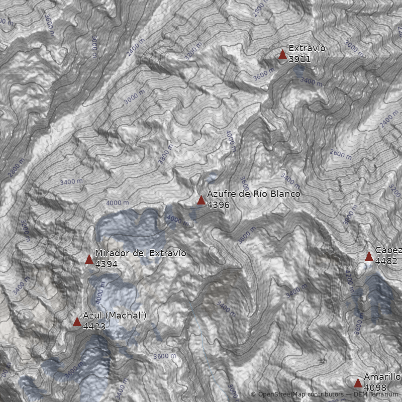 Mapa Cerro Azufre de Río Blanco