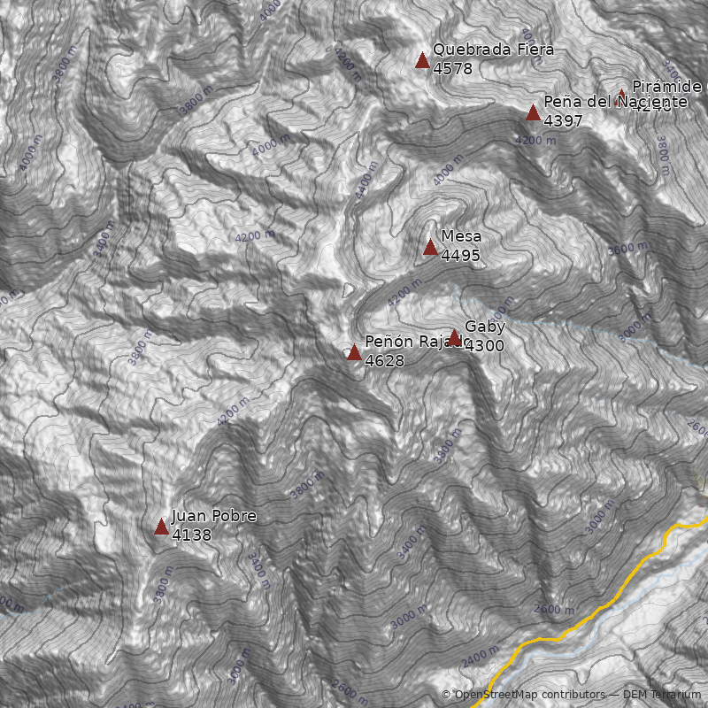 Mapa Cerro Peñón Rajado