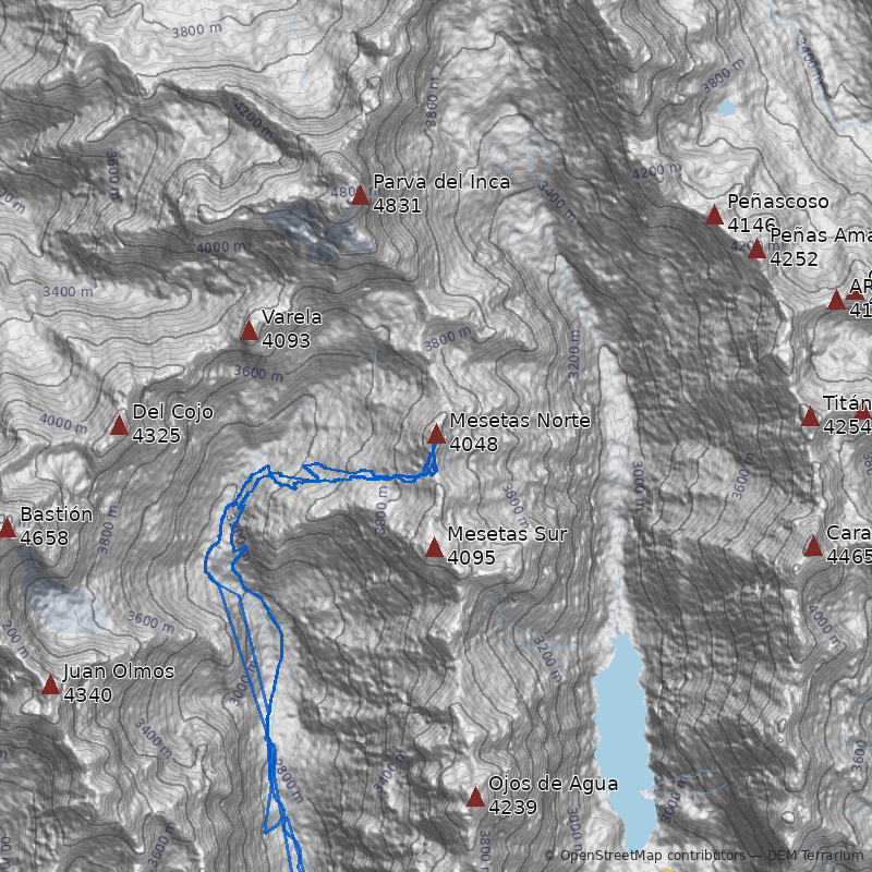 Mapa Cerro Mesetas Norte