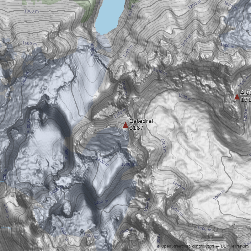 Mapa Cerro Catedral (Torres del Paine)