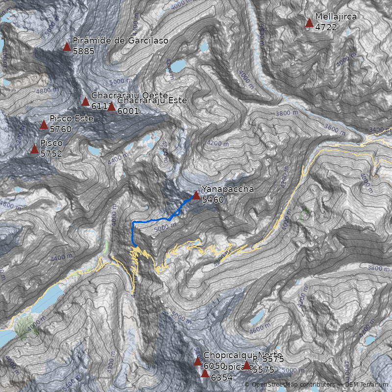 Mapa Nevado Yanapaccha