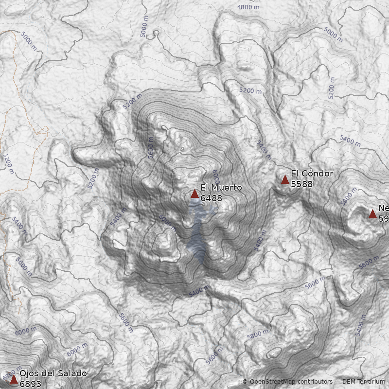 Mapa Volcán El Muerto