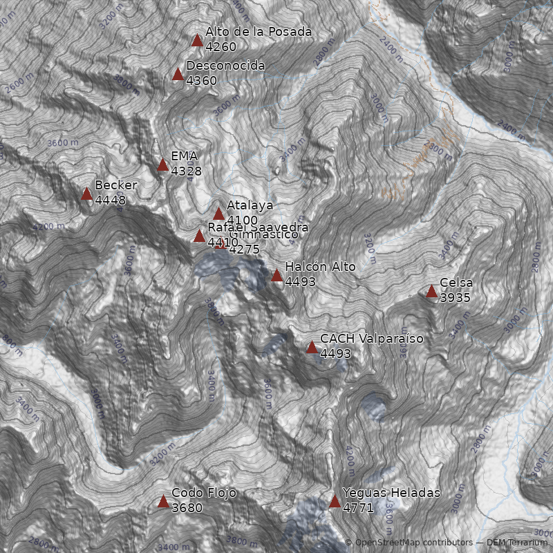 Mapa Cerro Rabo de la Mona (ex Halcón Alto)