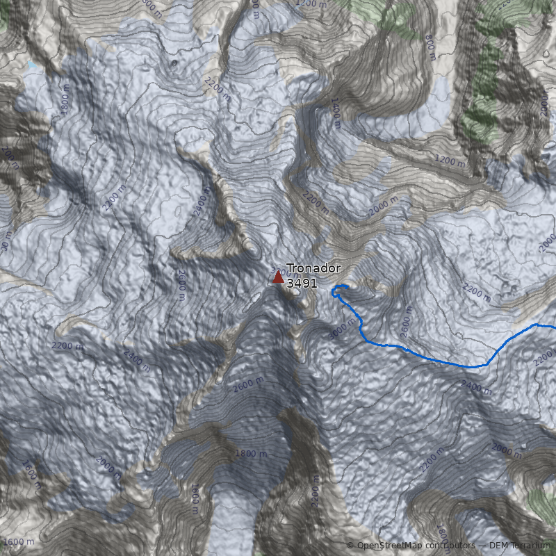Mapa Cerro Tronador