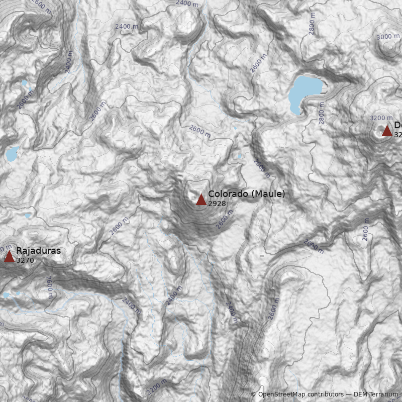 Mapa Volcán Colorado (Maule)
