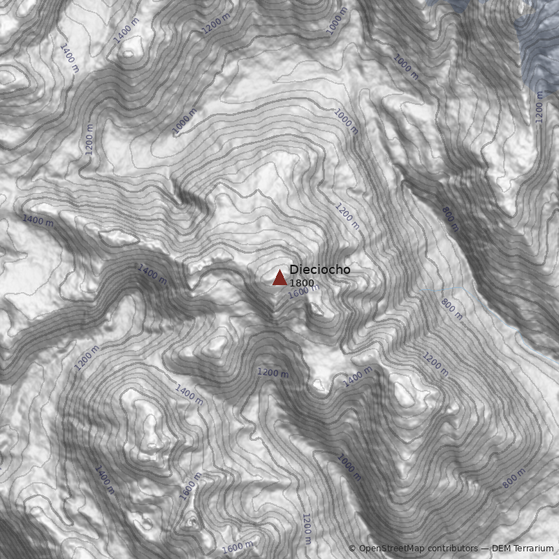 Mapa Cerro Dieciocho