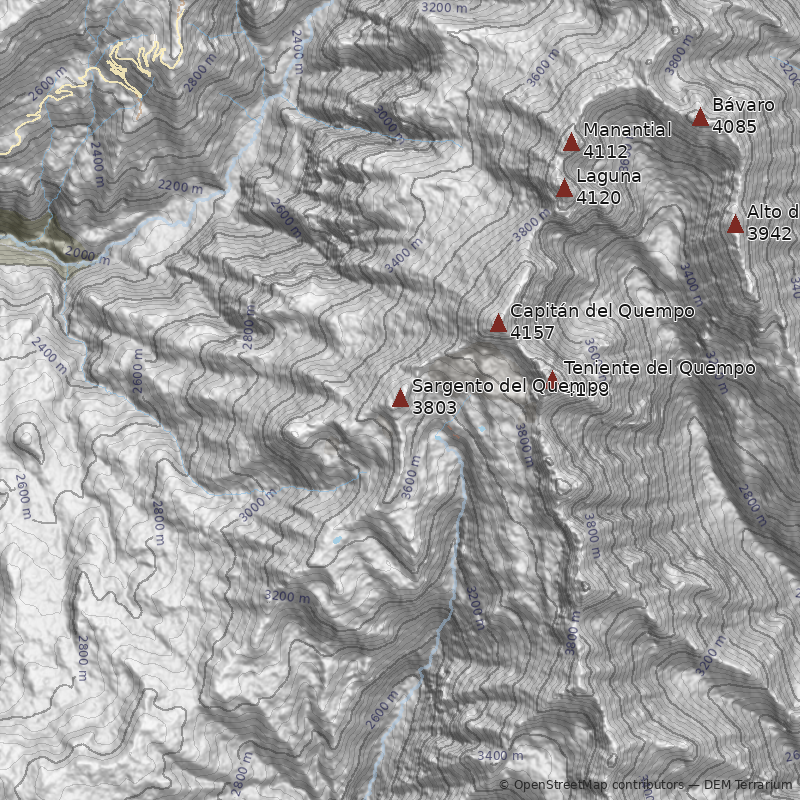Mapa Cerro Sargento del Quempo