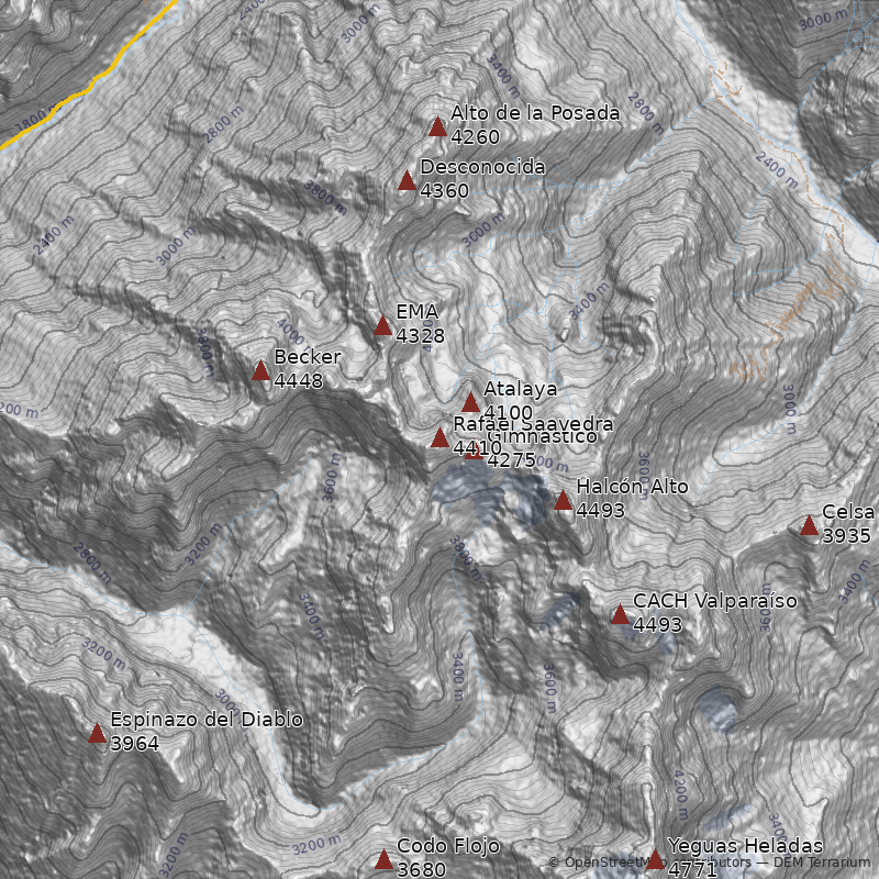 Mapa Cerro Rafael Saavedra
