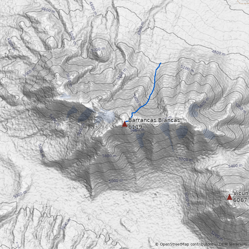 Mapa Volcán Barrancas Blancas