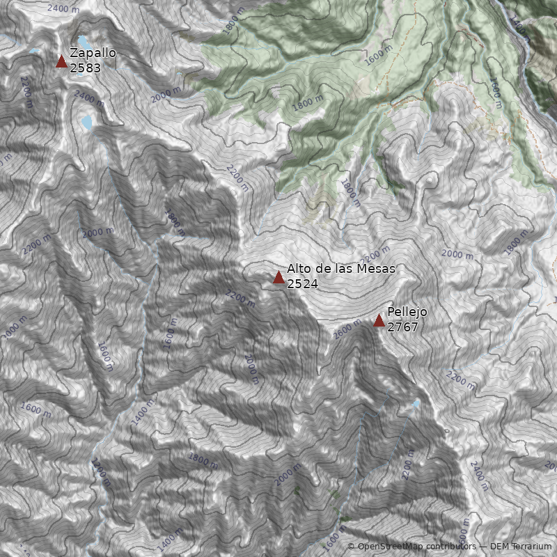 Mapa Cerro Alto de las Mesas