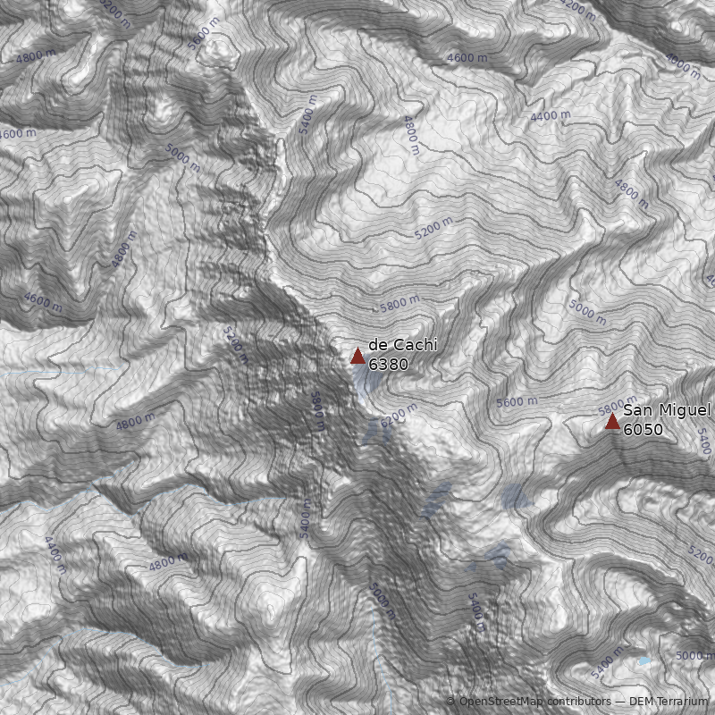 Mapa Nevado de Cachi
