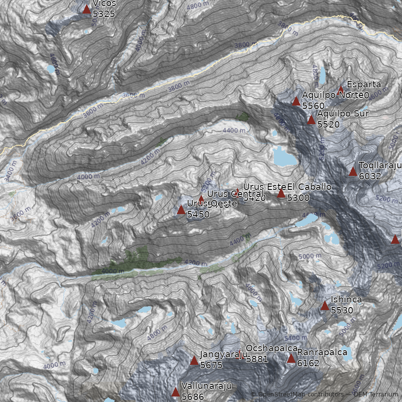 Mapa Cerro Urus Central