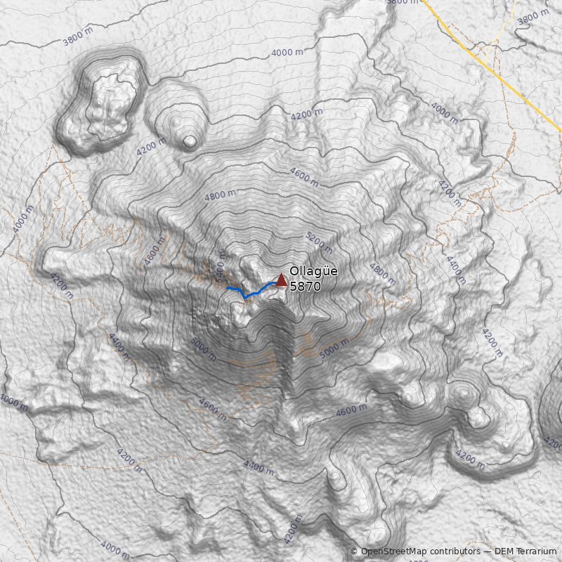 Mapa Volcán Ollagüe