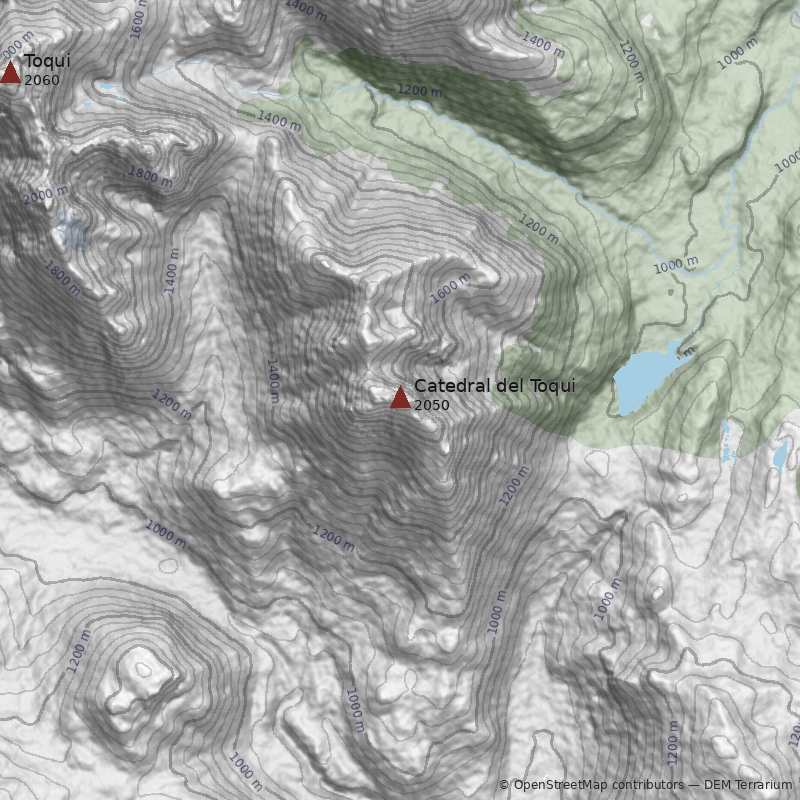 Mapa Cerro Catedral del Toqui
