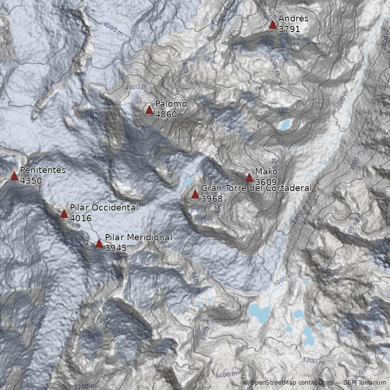 Mapa Cerro Gran Torre del Cortaderal