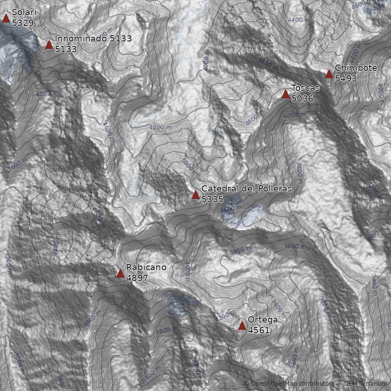 Mapa Cerro Catedral del Polleras