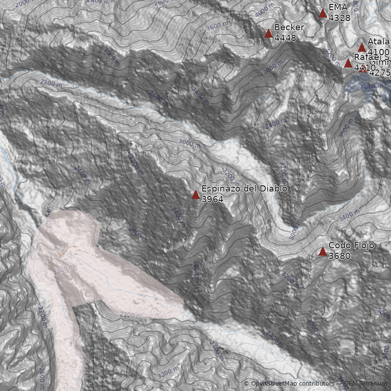 Mapa Cerro Espinazo del Diablo