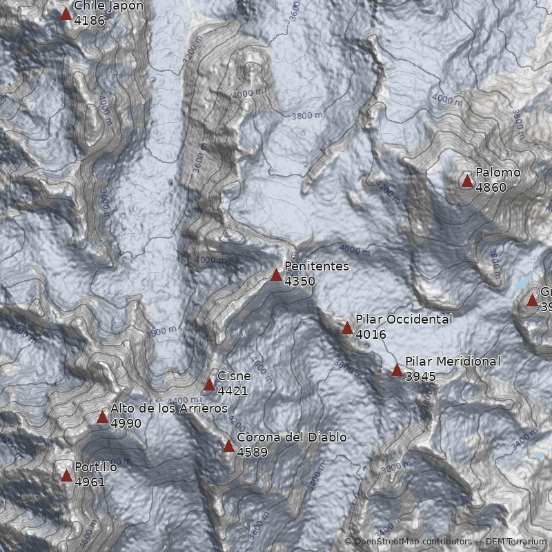 Mapa Nevado Penitentes