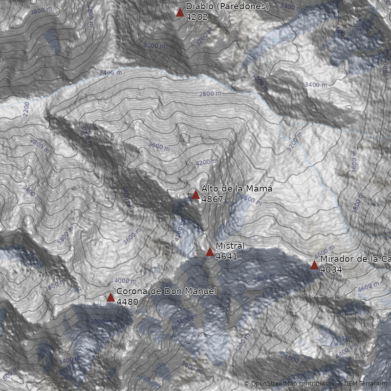 Mapa Cerro Alto de la Mamá