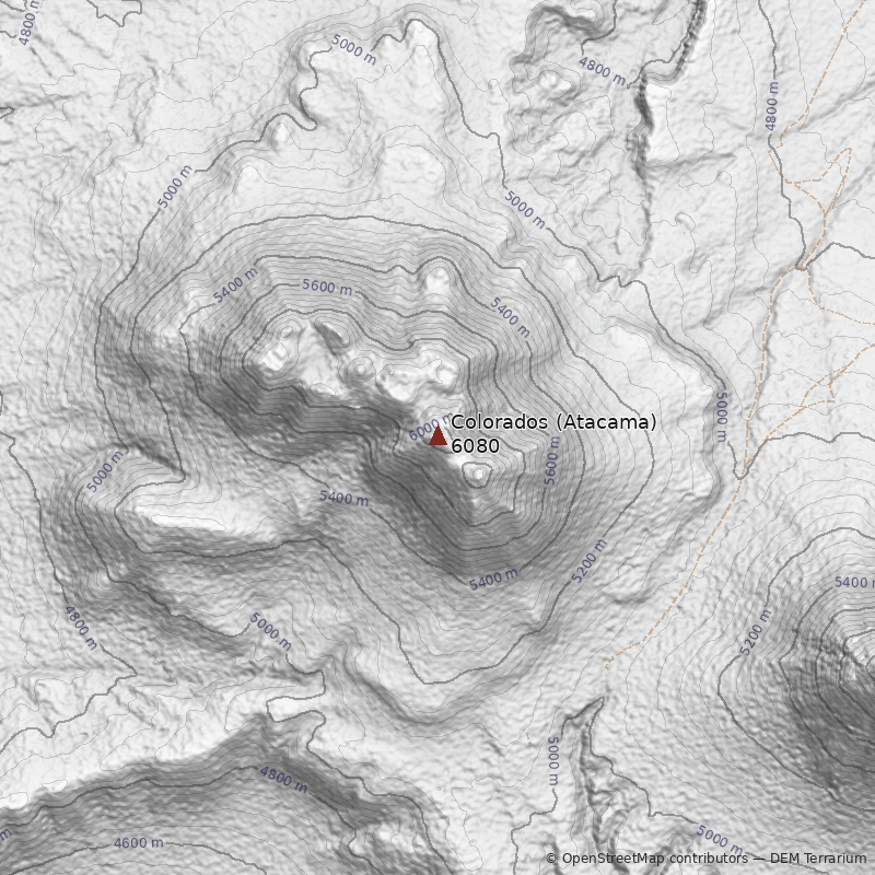 Mapa Volcán Colorados (Atacama)