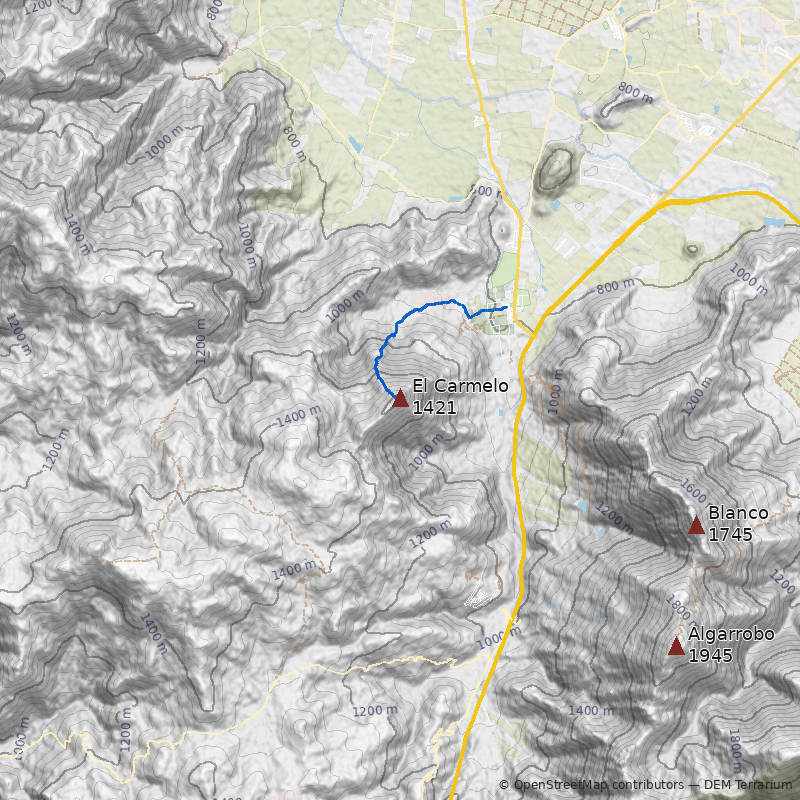 Mapa Cerro El Carmelo