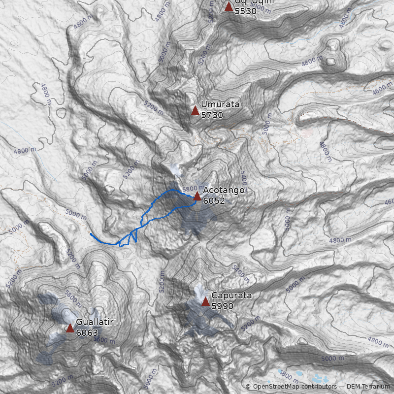 Mapa Volcán Acotango