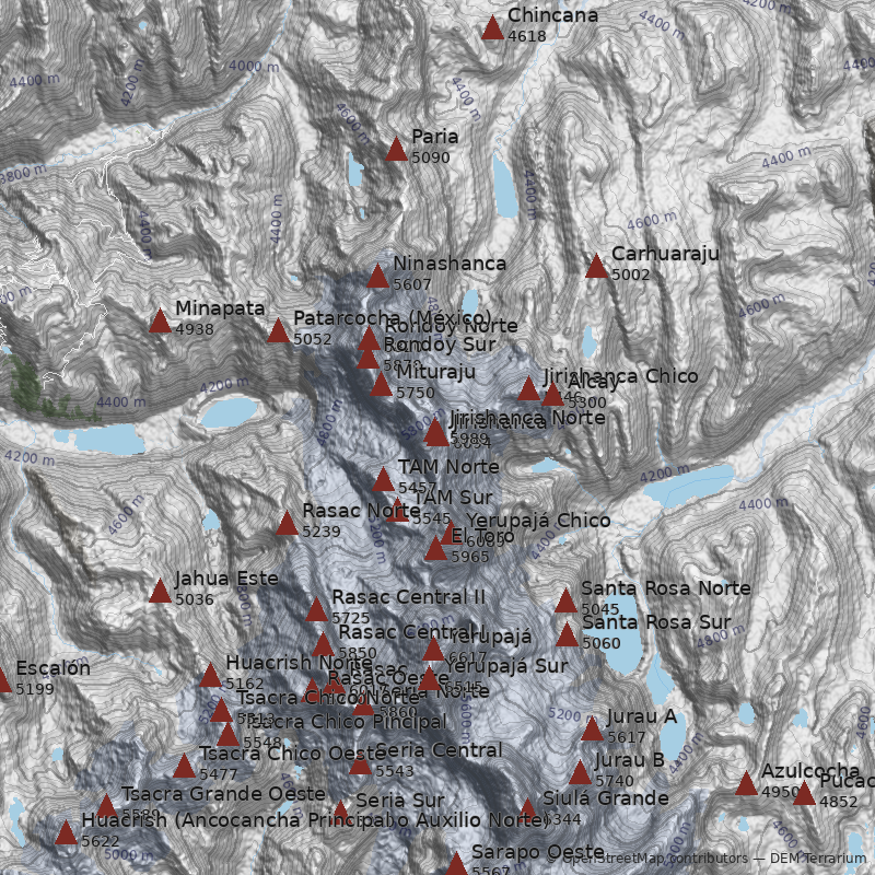 Mapa Nevado Jirishanca