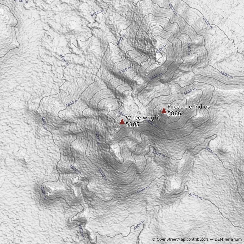 Mapa Pico Wheelwright