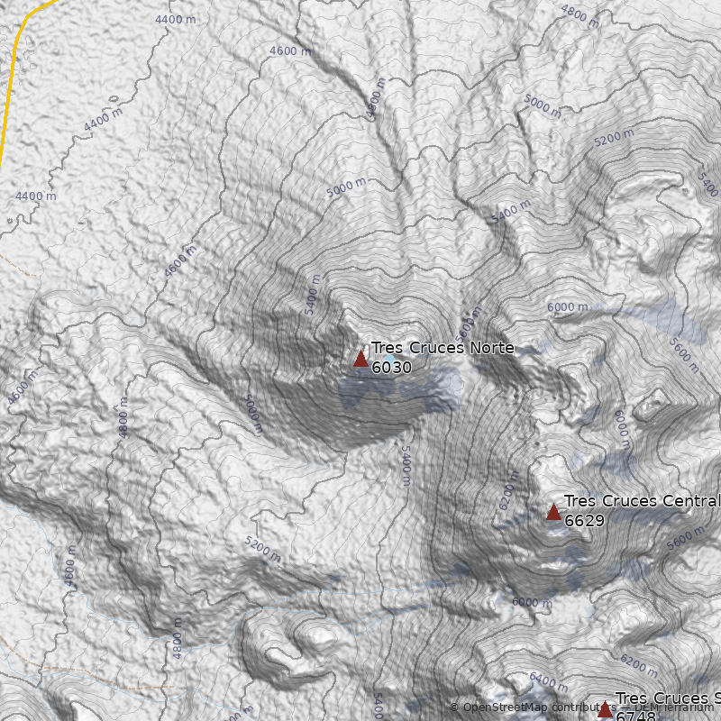 Mapa Nevado Tres Cruces Norte