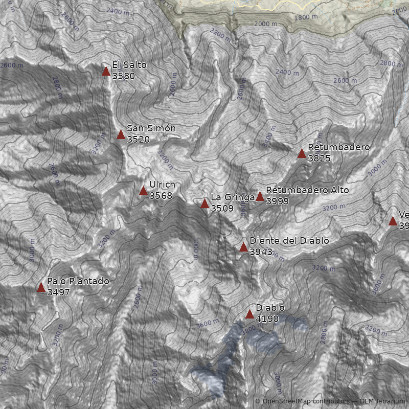 Mapa Cerro La Gringa