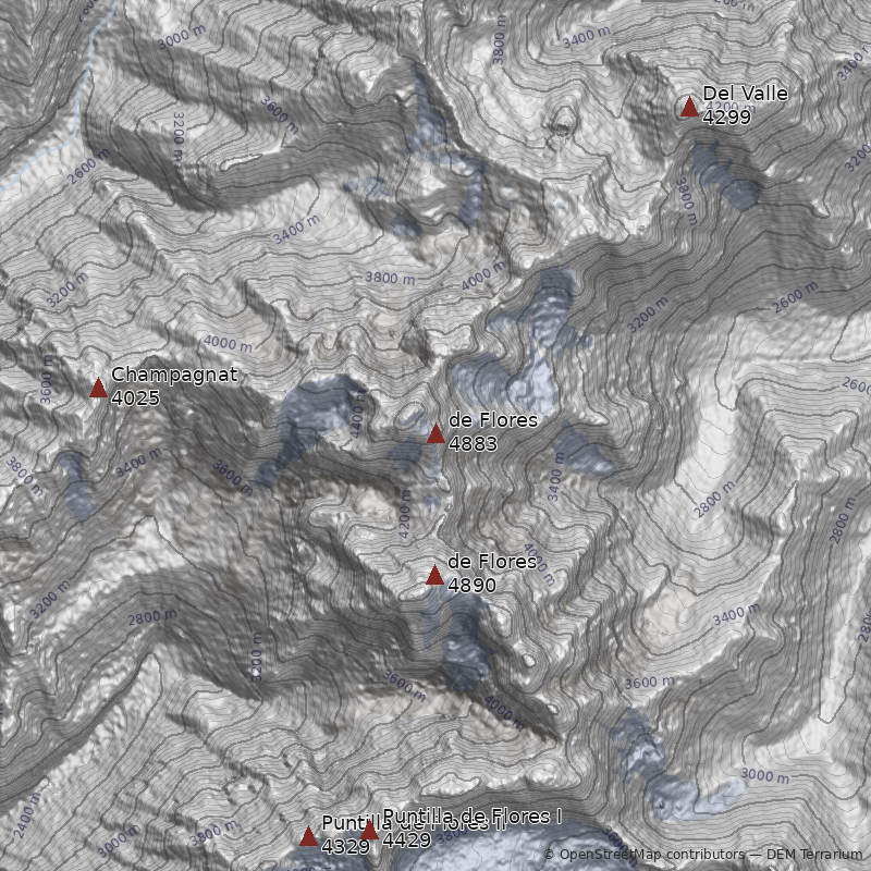 Mapa Nevado de Flores