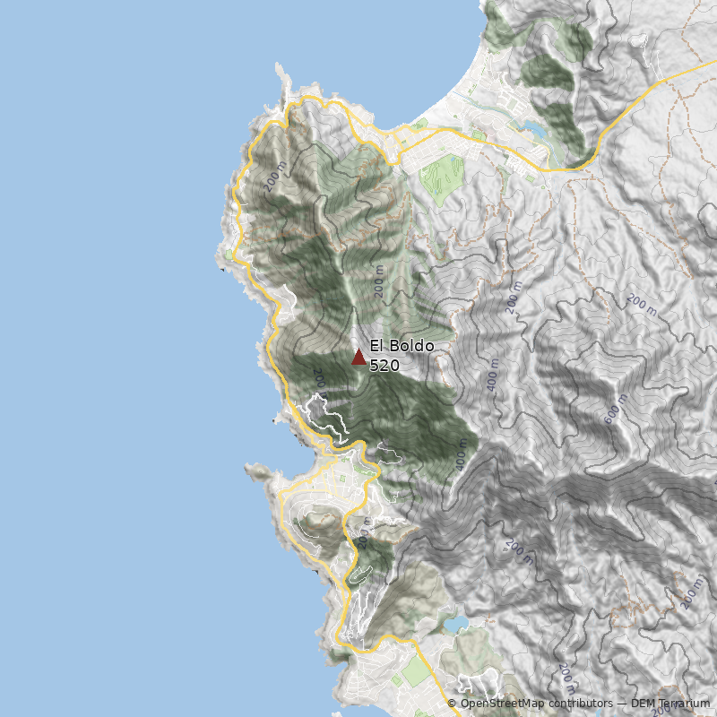 Mapa Cerro El Boldo