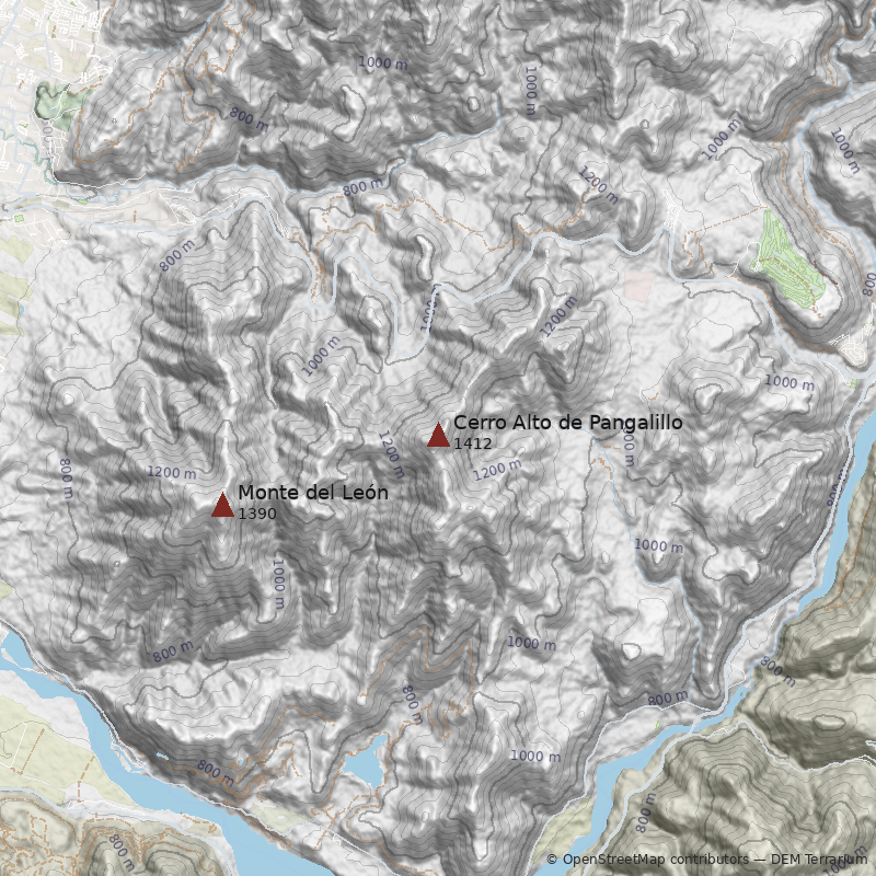 Mapa Cerro Alto de Pangalillo