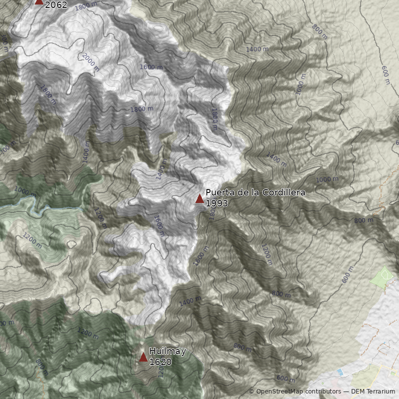 Mapa Cerro Puerta de la Cordillera