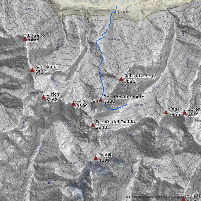 Mapa Cerro Retumbadero Alto