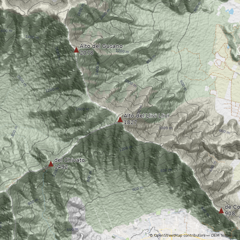 Mapa Cerro Alto del Llivi Llivi