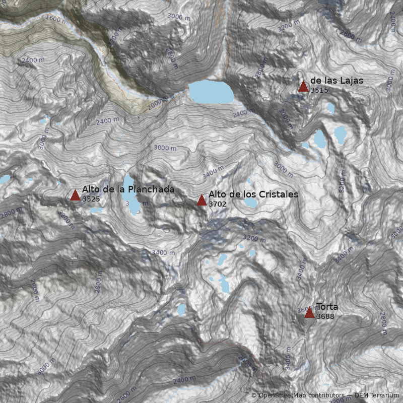 Mapa Cerro Alto de los Cristales