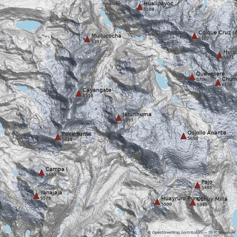 Mapa Nevado Jatunhuma