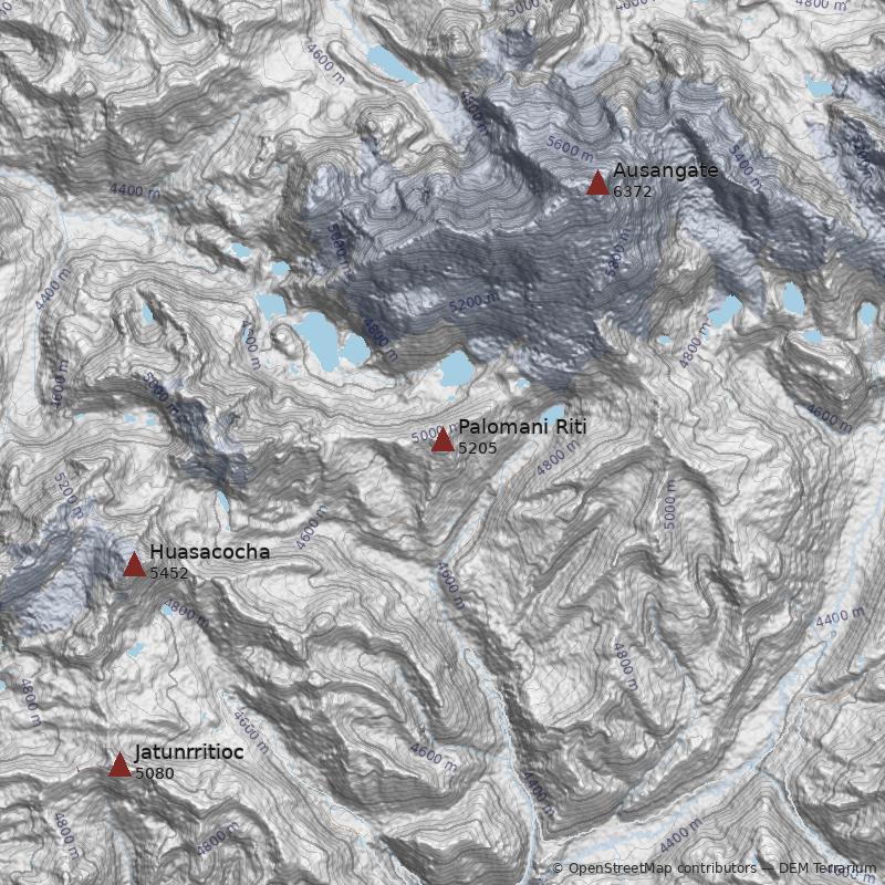 Mapa Cerro Palomani Riti