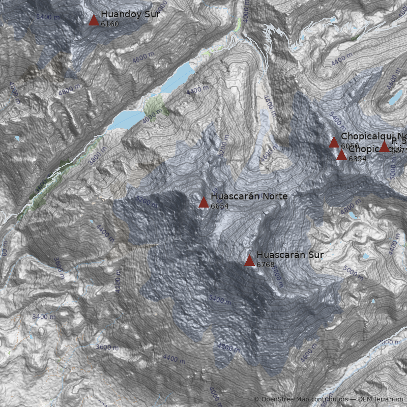 Mapa Nevado Huascarán Norte