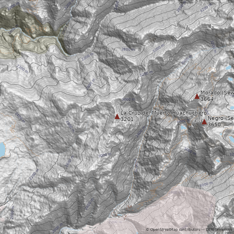 Mapa Cerro La Cruz del Muerto Huachuchero