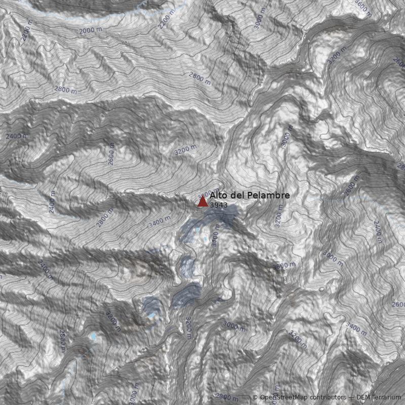 Mapa Cerro Alto del Pelambre